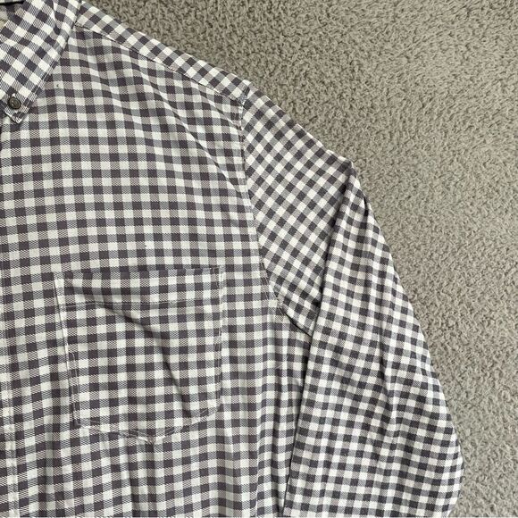 WRK The Reworked Shirt Men M Gray Gingham‎ Check Plaid Casual LS Button Down - Picture 3 of 12